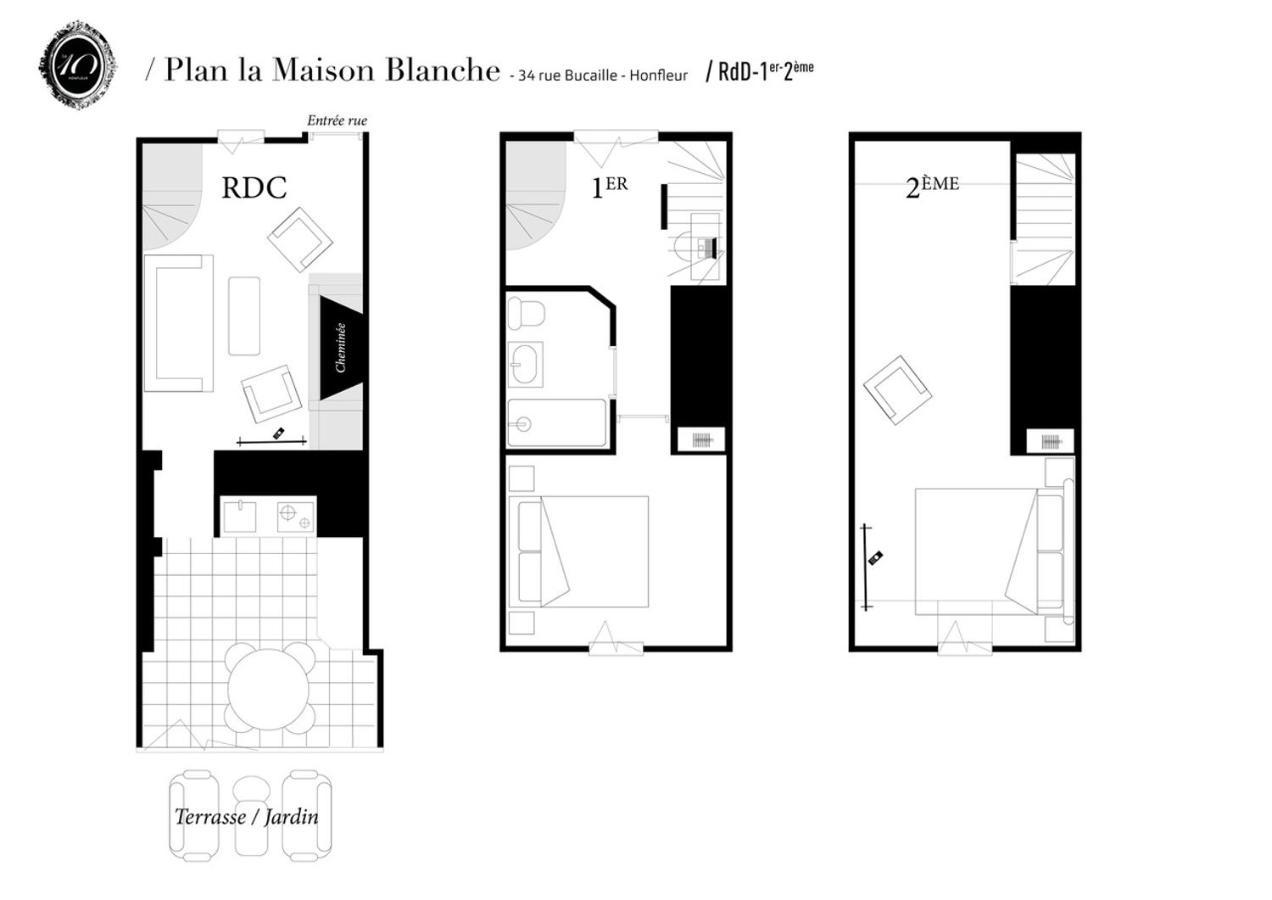 La Maison Blanche Du 10Honfleur Eksteriør bilde